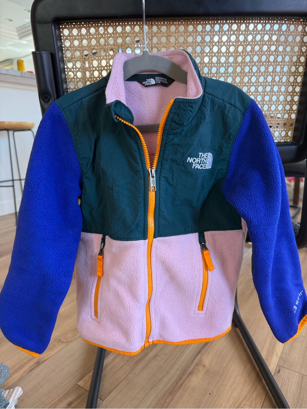 The North Face Kids Colorblock Puffer-Style Fleece Jacket - Green/Purple/Pink
